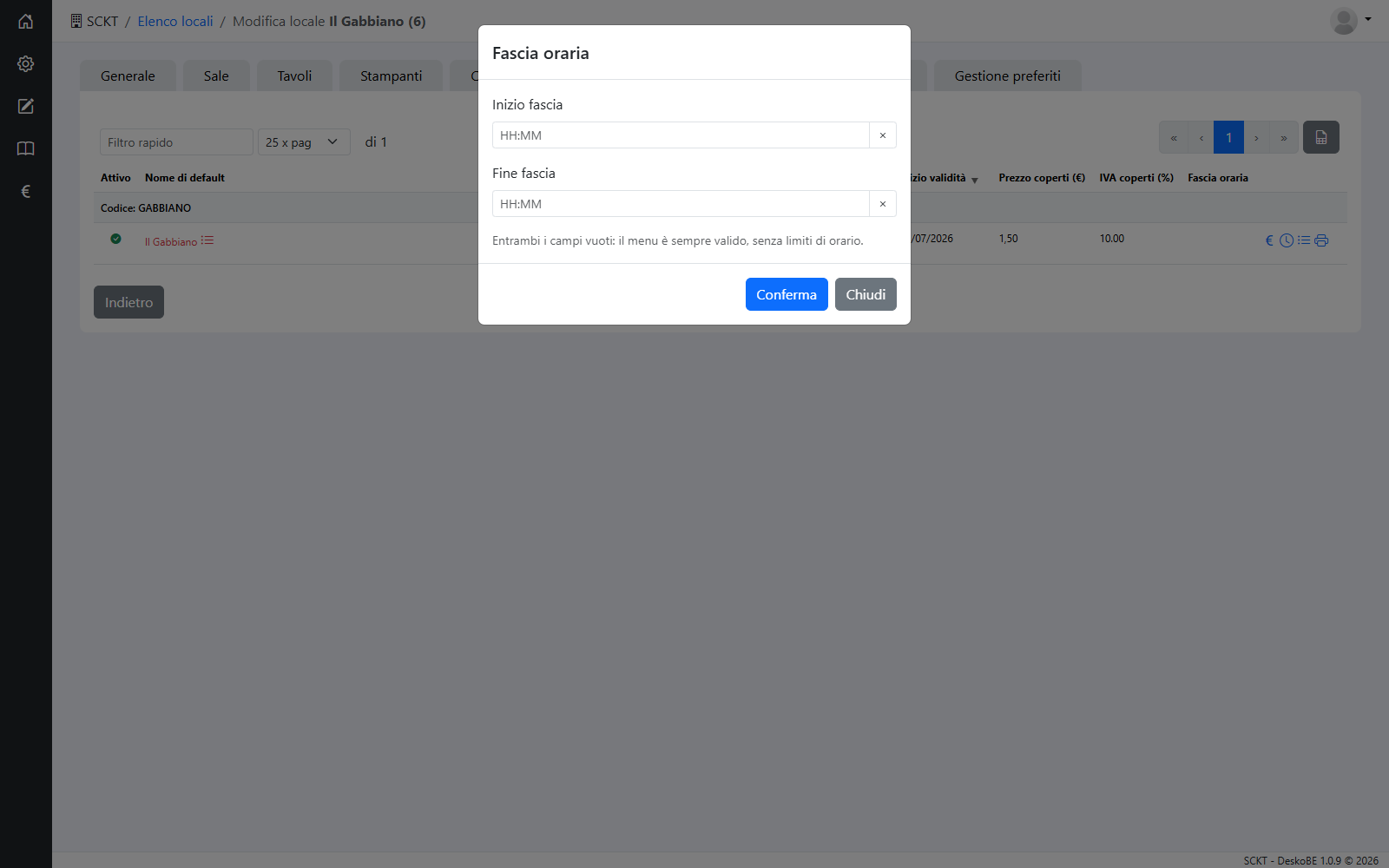 Fascia oraria